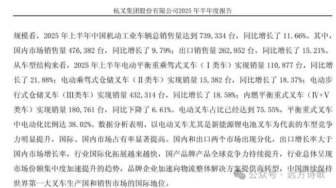 Heli and Hangcha first half year 2025 report data analysis
